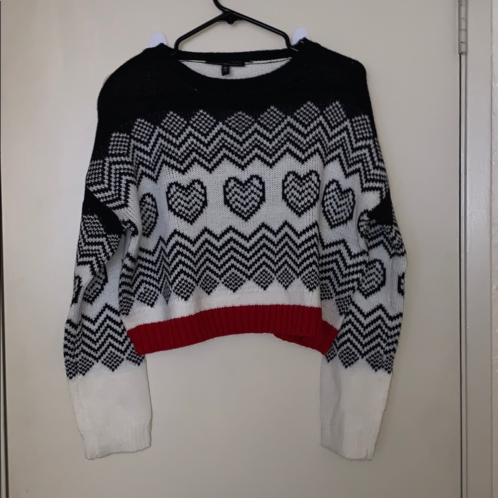 DerekHeart crew neck sweater